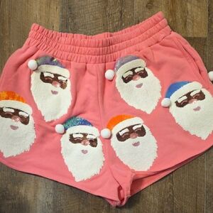 QUEEN OF SPARKLES Pink Santa Shorts